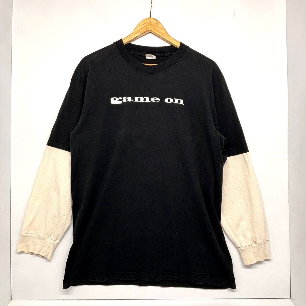 Vintage Mountain Dew Game On Black White Long Sleeve RARE Promo T-Shirt Size XL